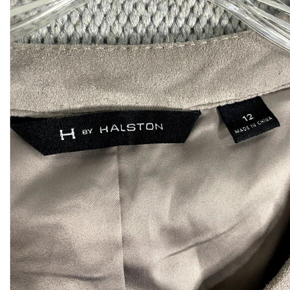 Vtg H by Halston Jacket Womens 12 Gray Two Tone Soft Pile Thermal Knit Sleeves - Picture 6 of 14